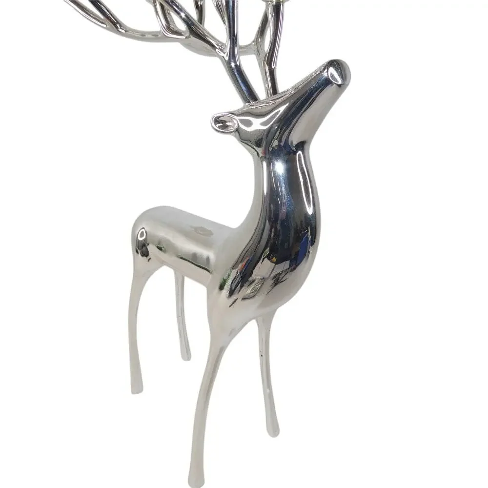 Pottery Barn Silver Finish Reindeer Candelabra 10 point